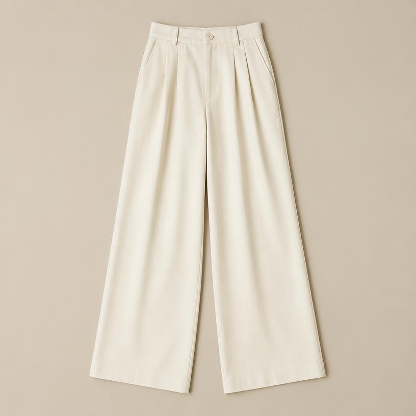 Pantalón plisado crema de Marla
